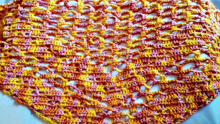 Shades of orange crochet summer shawl
