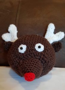 crochet reindeer bauble