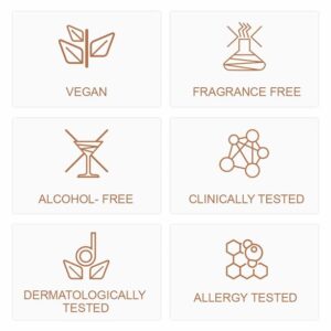 distillary, vegan, fragrance free, alcohol free, clinically tested, dermatology tested, allergy tested