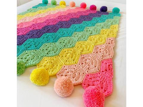 crochet kit rainbow blanket