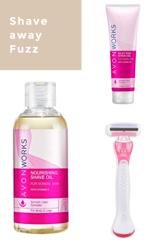 shave away the fuzz, avon shaving products.