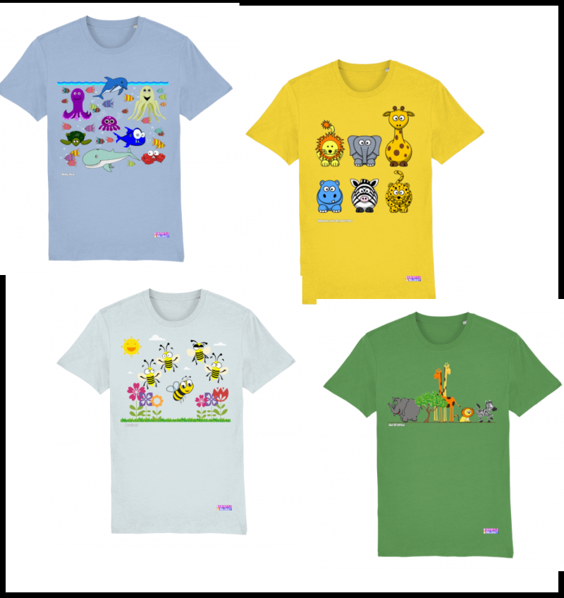 Kerfuffle and malarky adult tee shirts, animal magic.