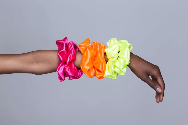 bright and colourful scrunchies