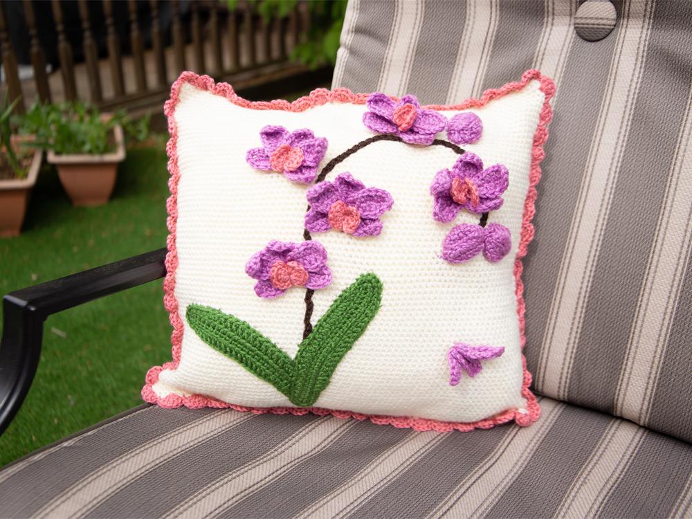 orchids on a cushion