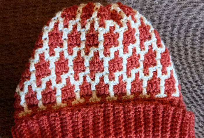 mosaic crochet hat