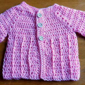 Baby Girl's pink Crochet Cardigan, hand made