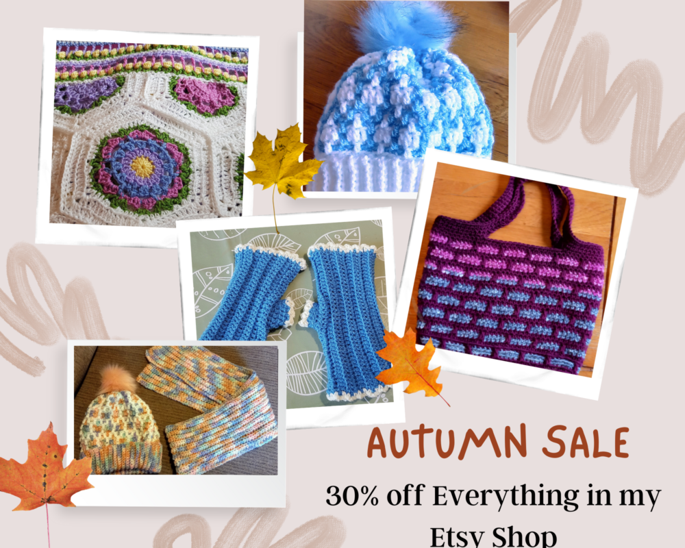 Autumn Fashion, a sale at my Etsy Shop of crochet, Blogtober 22