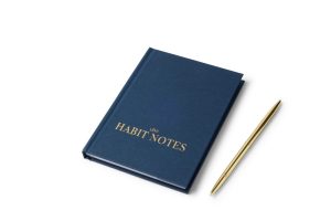 habit notes, blue hardback journal book