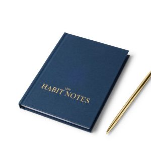 habit notes, blue hardback journal book