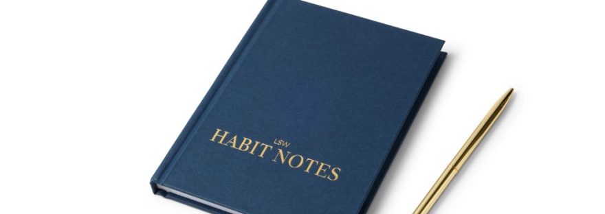 habit notes, blue hardback journal book