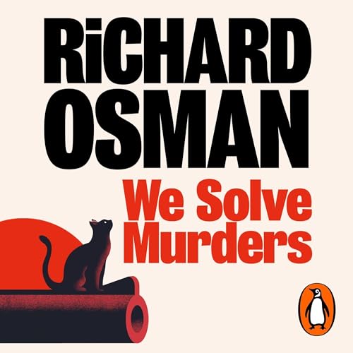 Richard Osman, we solve murders book cover. Red cat on the barrel of a gun.